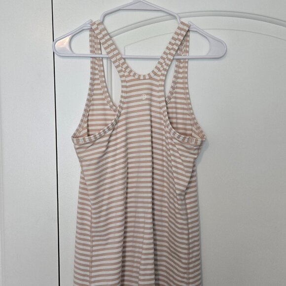 101. Lululemon Cool Racerback Tank – Tan & Cream Stripe – Size 6 - Picture 2 of 4
